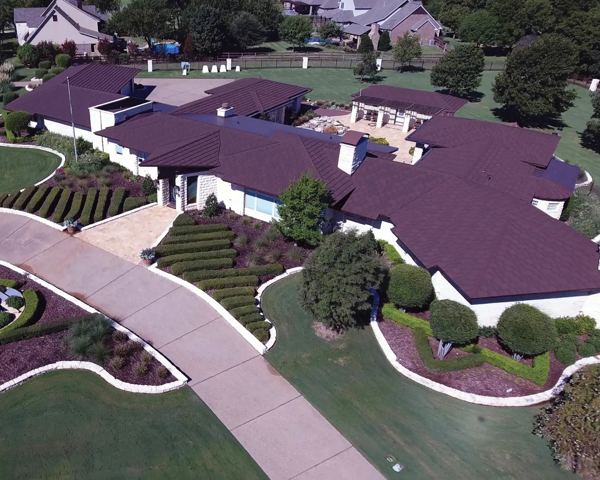 Aerial view of a Classic Superoof residential roof